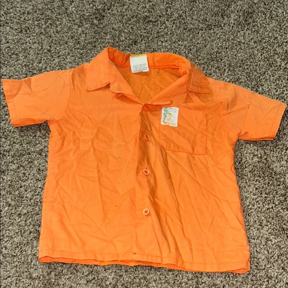 Summer Stuff Other - Vintage Boys Orange Button Down Shirt